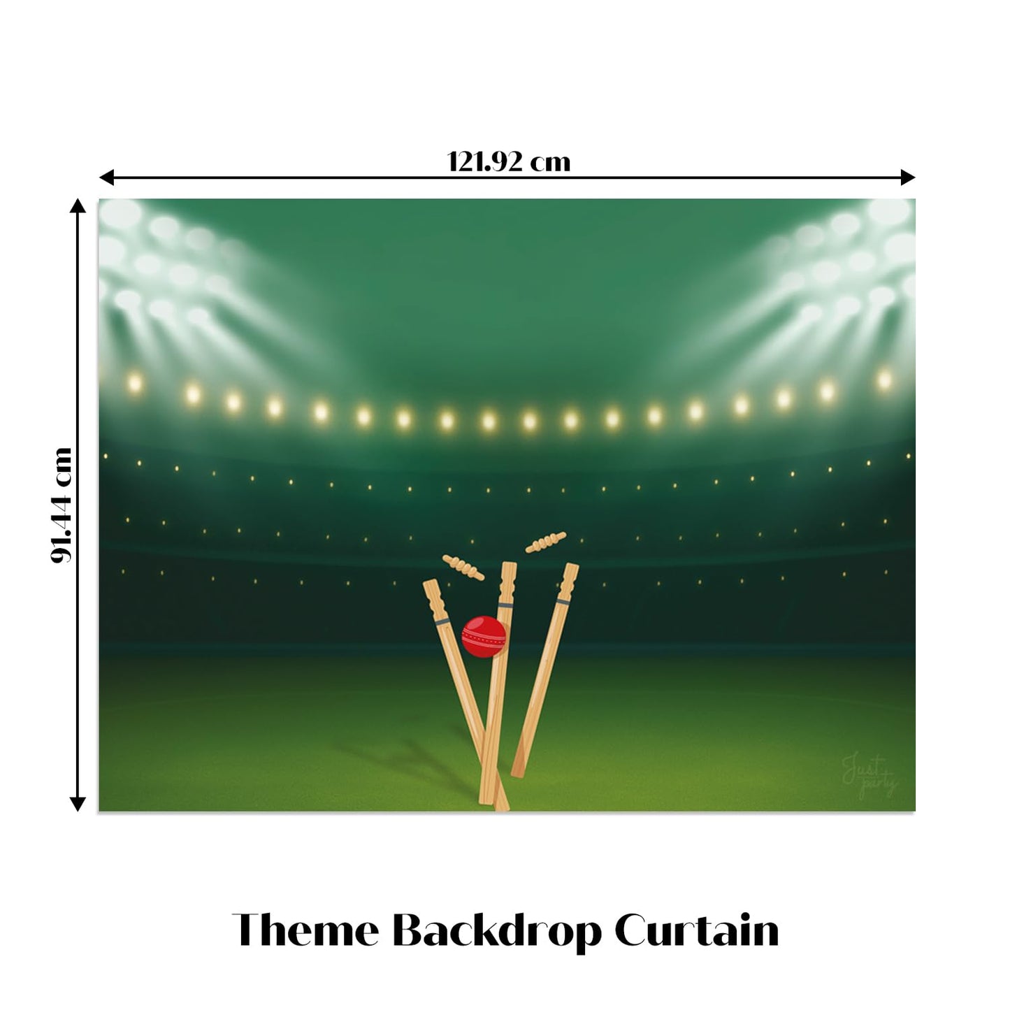 Just Party Cricket Theme Party Decoration - 100 pcs Happy Birthday Decoration Kit for Kids