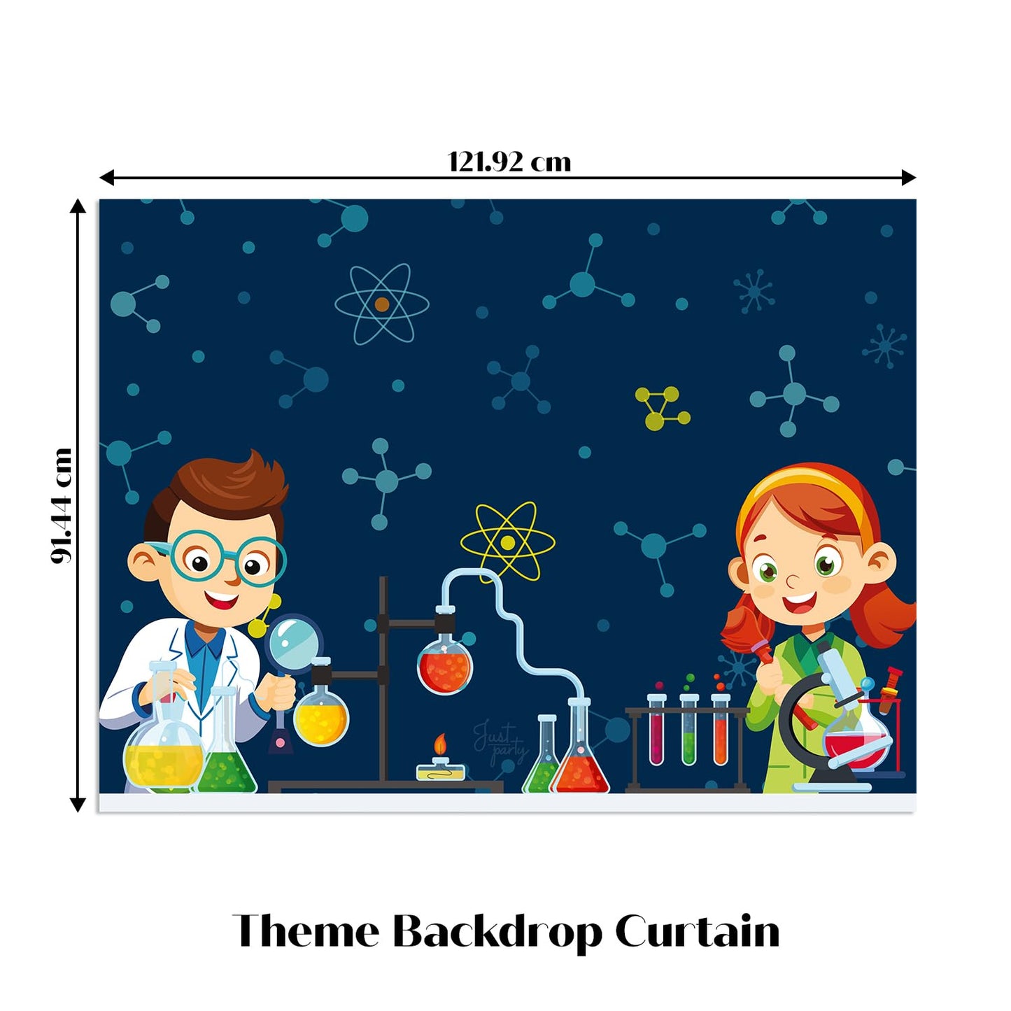 Just Party Science Theme Party Decoration - 100 pcs Happy Birthday Decoration Kit for Kids