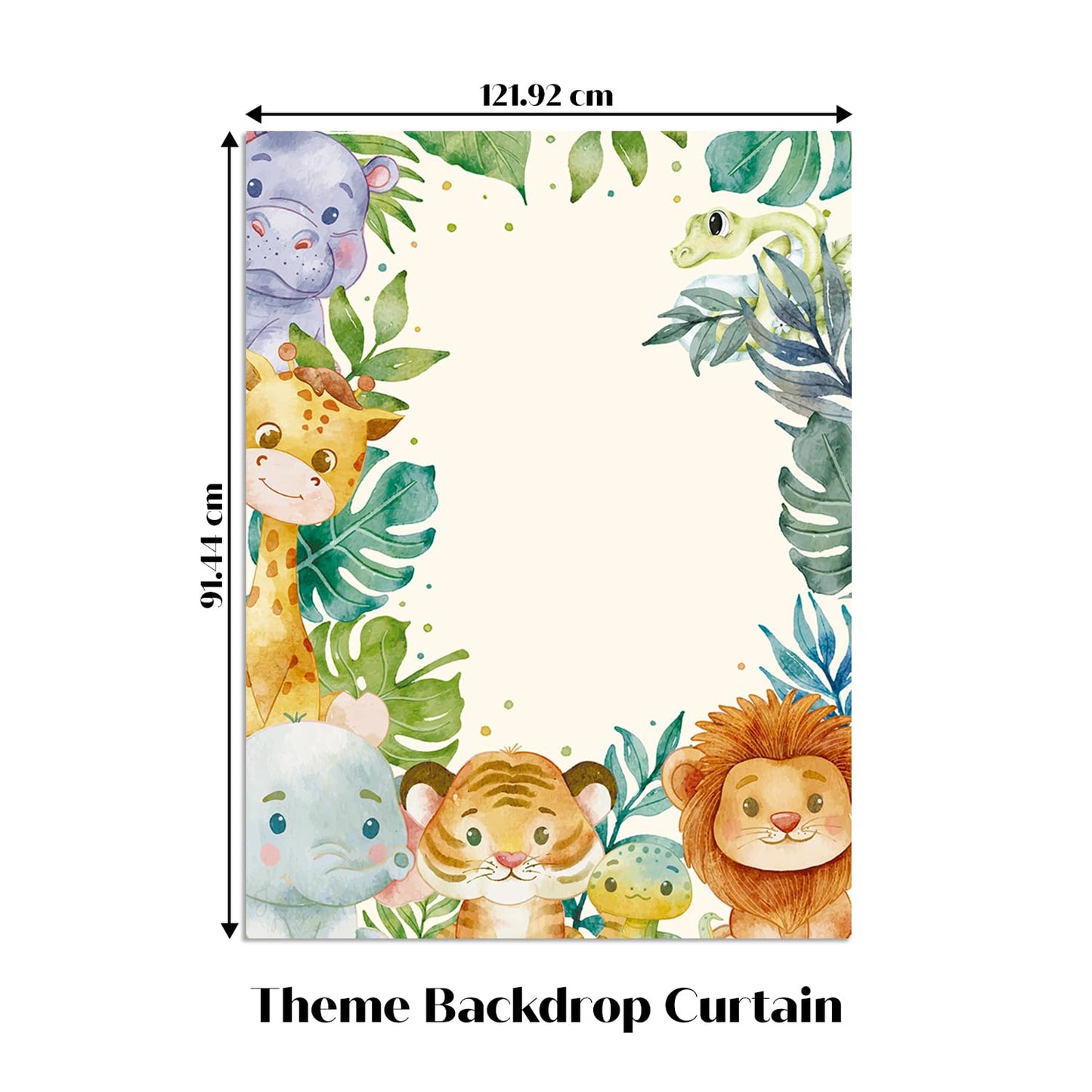 Just Party Jungle Theme Party Decoration - 100 pcs Happy Birthday Decoration Kit for Kids