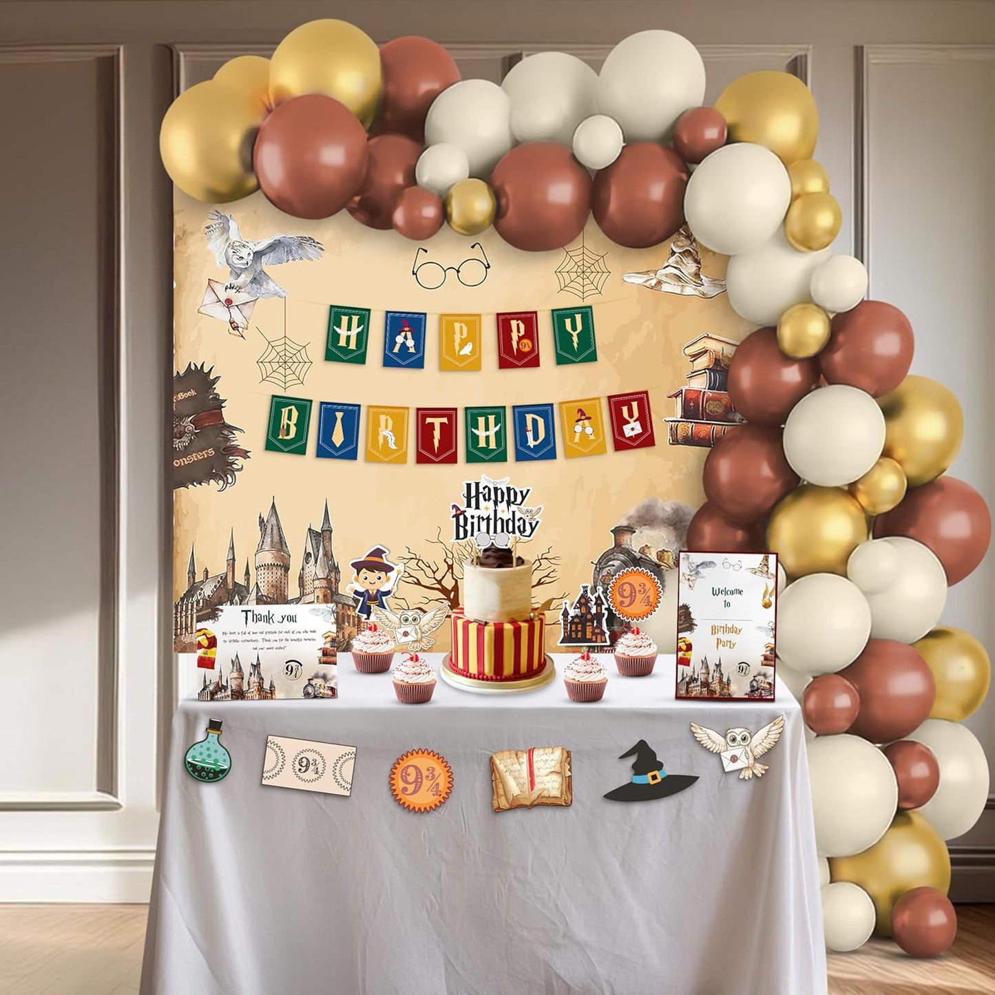 Just Party Magical Boy Theme Party Decoration - 100 pcs Happy Birthday Decoration Kit for Kids