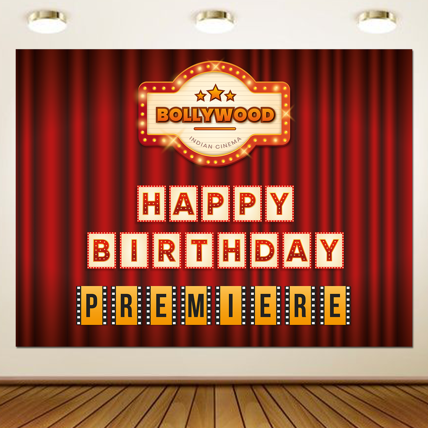 Just Party Bollywood Movie Night Theme Backdrop Curtain for Birthday