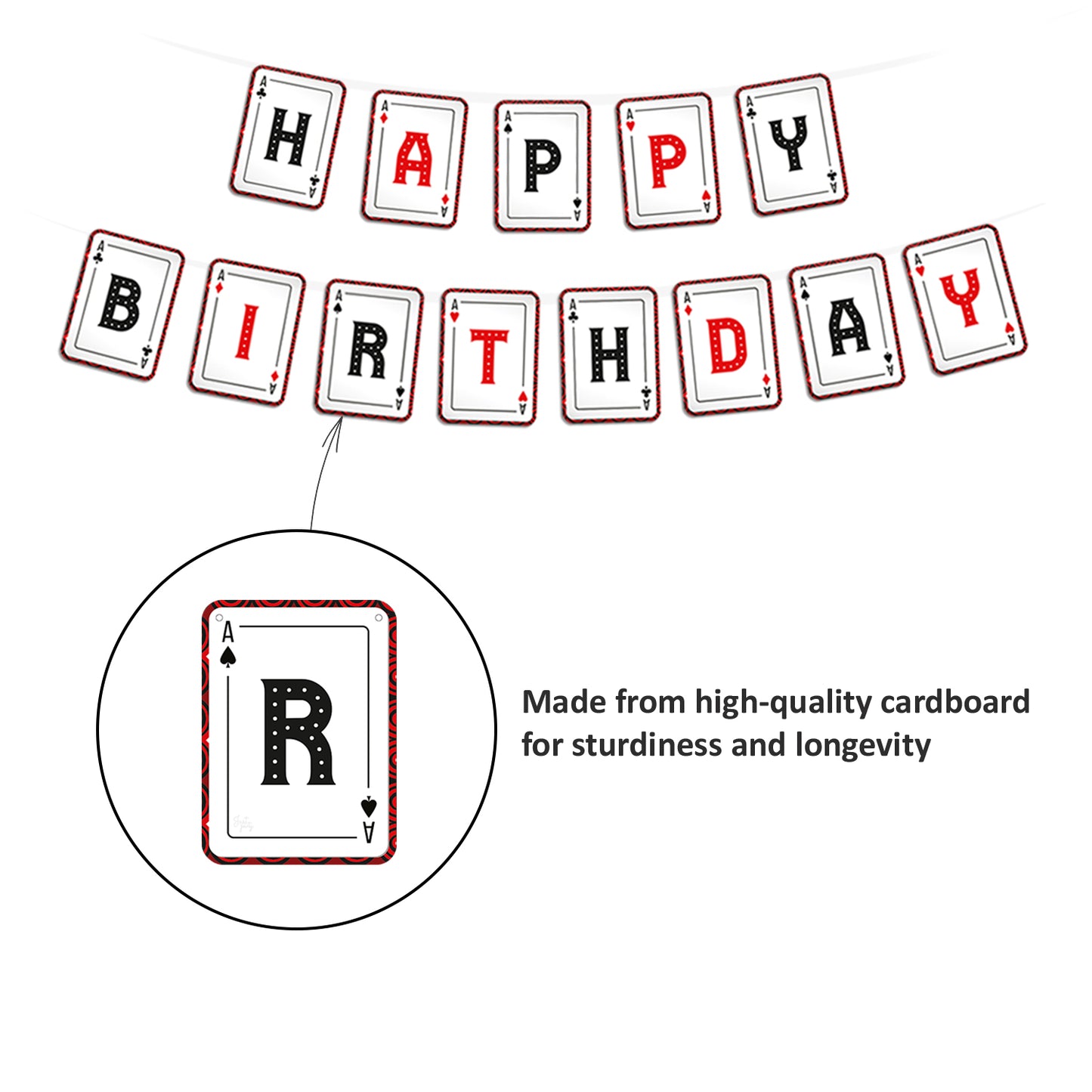 Just Party Casino Theme Happy Birthday Banner