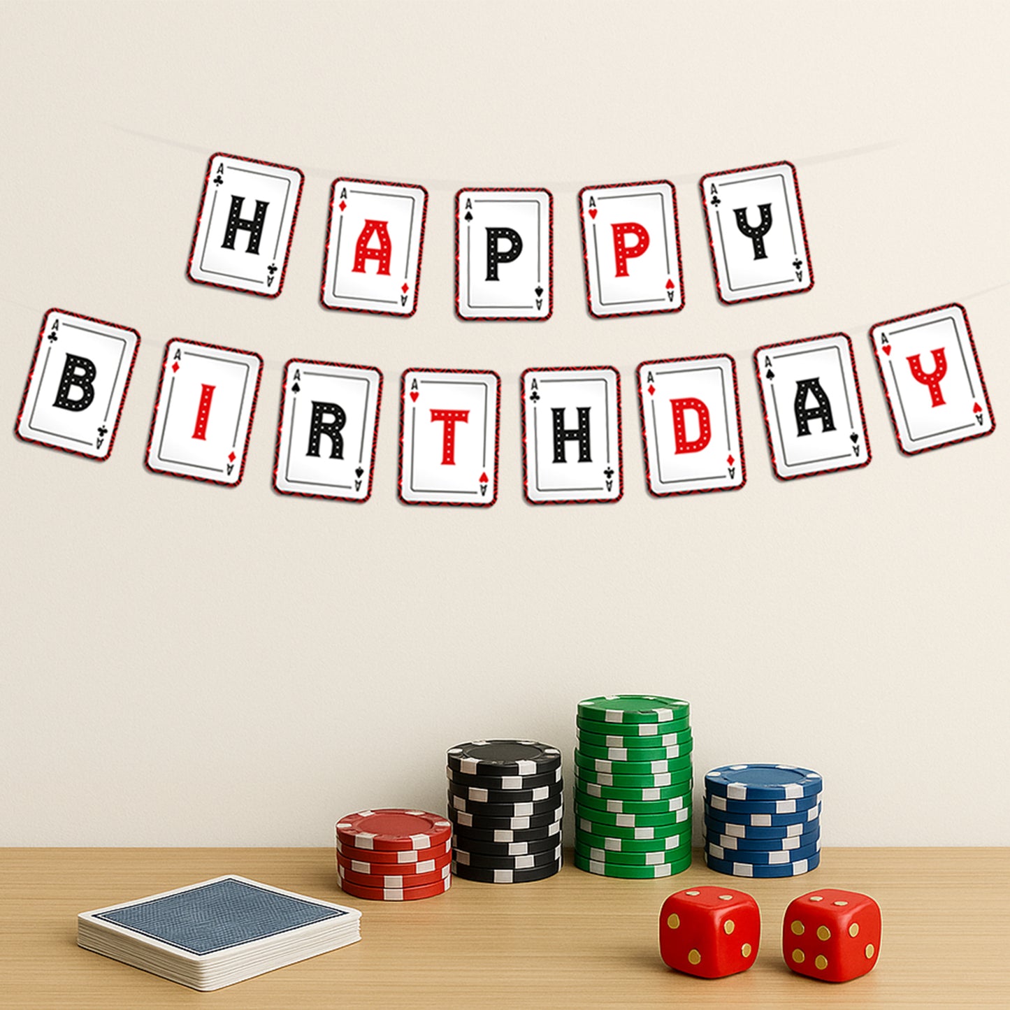 Just Party Casino Theme Happy Birthday Banner