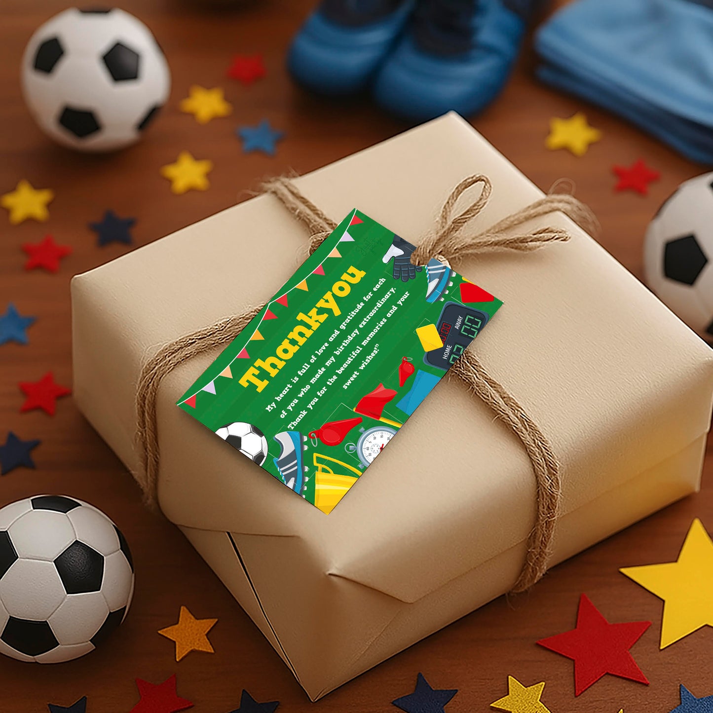 Just Party Football Theme Thank You Cards for Return Gift (Pack of 10)