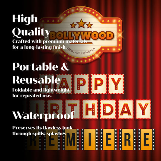 Just Party Bollywood Movie Night Theme Backdrop Curtain for Birthday