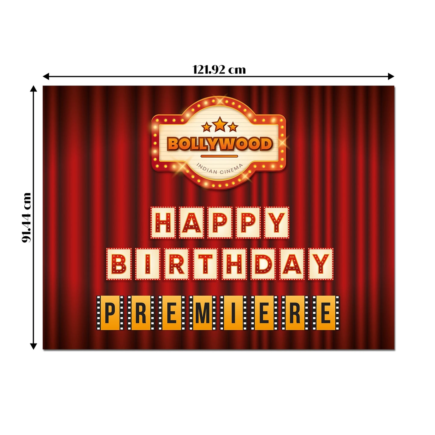 Just Party Bollywood Movie Night Theme Backdrop Curtain for Birthday