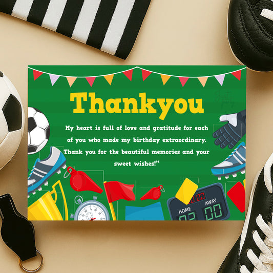 Just Party Football Theme Thank You Cards for Return Gift (Pack of 10)
