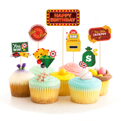 Just Party Casino Theme Cake Topper & Photo Props / Muffin Toppers
