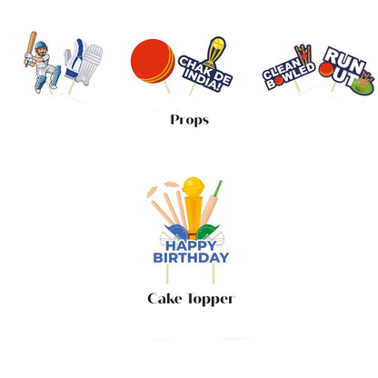 Just Party Cricket Theme Party Decoration - 37 pcs Happy Birthday Decoration Kit for Kids