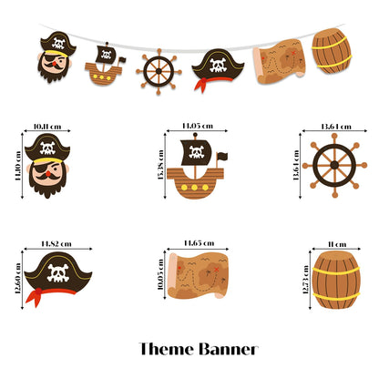 Just Party Pirates Theme Party Decoration - 37 pcs Happy Birthday Decoration Kit for Kids