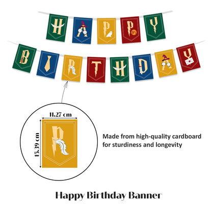 Just Party Wizard Theme Party Decoration - 37 pcs Happy Birthday Decoration Kit for Kids