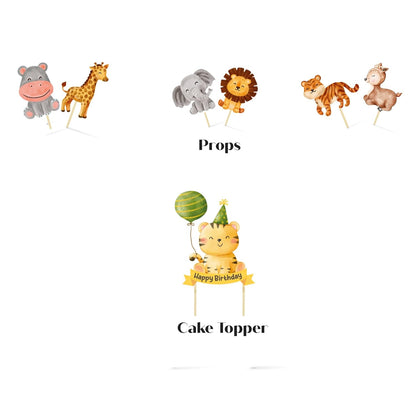 Just Party Jungle Theme Party Decoration - 37 pcs Happy Birthday Decoration Kit for Kids