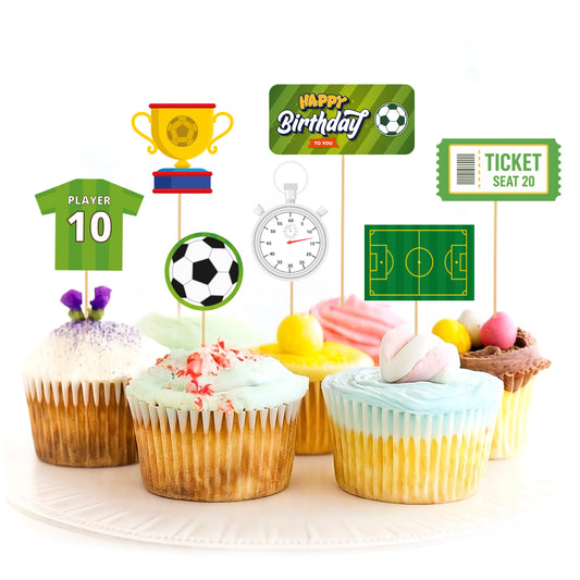 Just Party Football Theme Cake Topper & Photo Props / Muffin Toppers