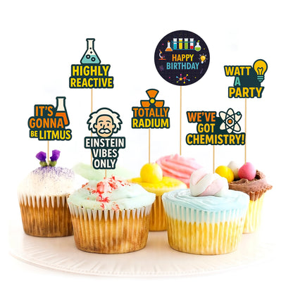 Just Party Science Theme Cake Topper & Photo Props / Muffin Toppers