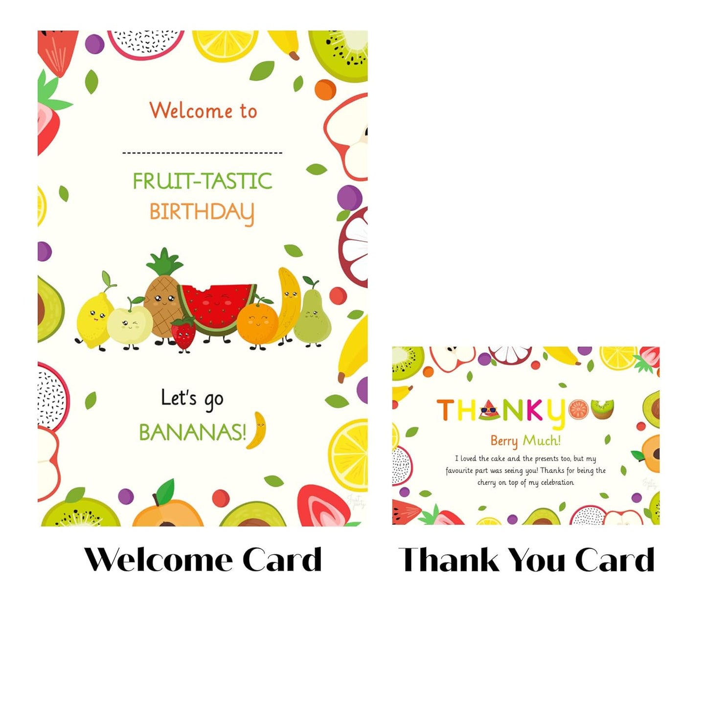 Just Party Fruits Theme Party Decoration - 37 pcs Happy Birthday Decoration Kit for Kids