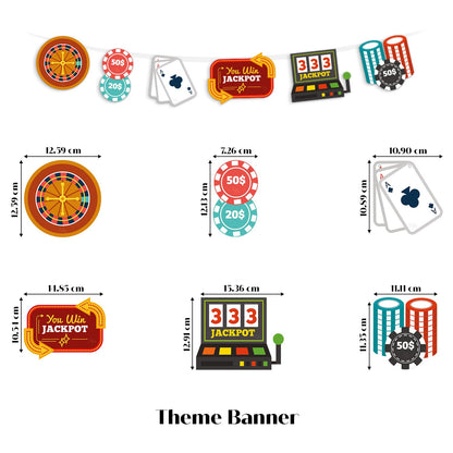 Just Party Casino Theme Party Decoration - 37 pcs Happy Birthday Decoration Kit for Adults