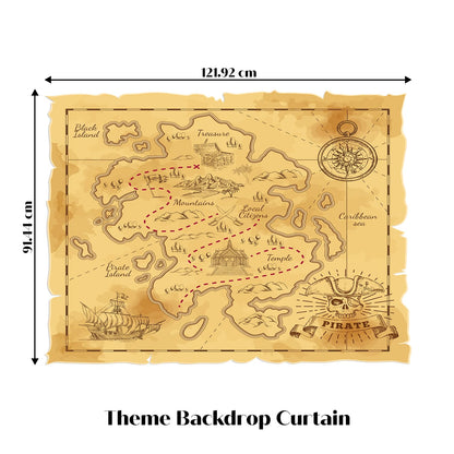 Just Party Pirate Theme Party Decoration - 100 pcs Happy Birthday Decoration Kit for Kids