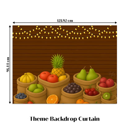 Just Party Fruits Theme Party Decoration - 100 pcs Happy Birthday Decoration Kit for Kids