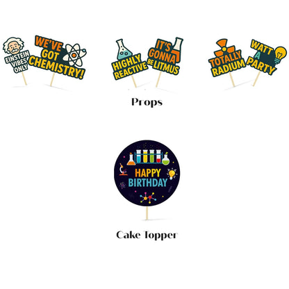 Just Party Science Theme Party Decoration - 37 pcs Happy Birthday Decoration Kit for Kids