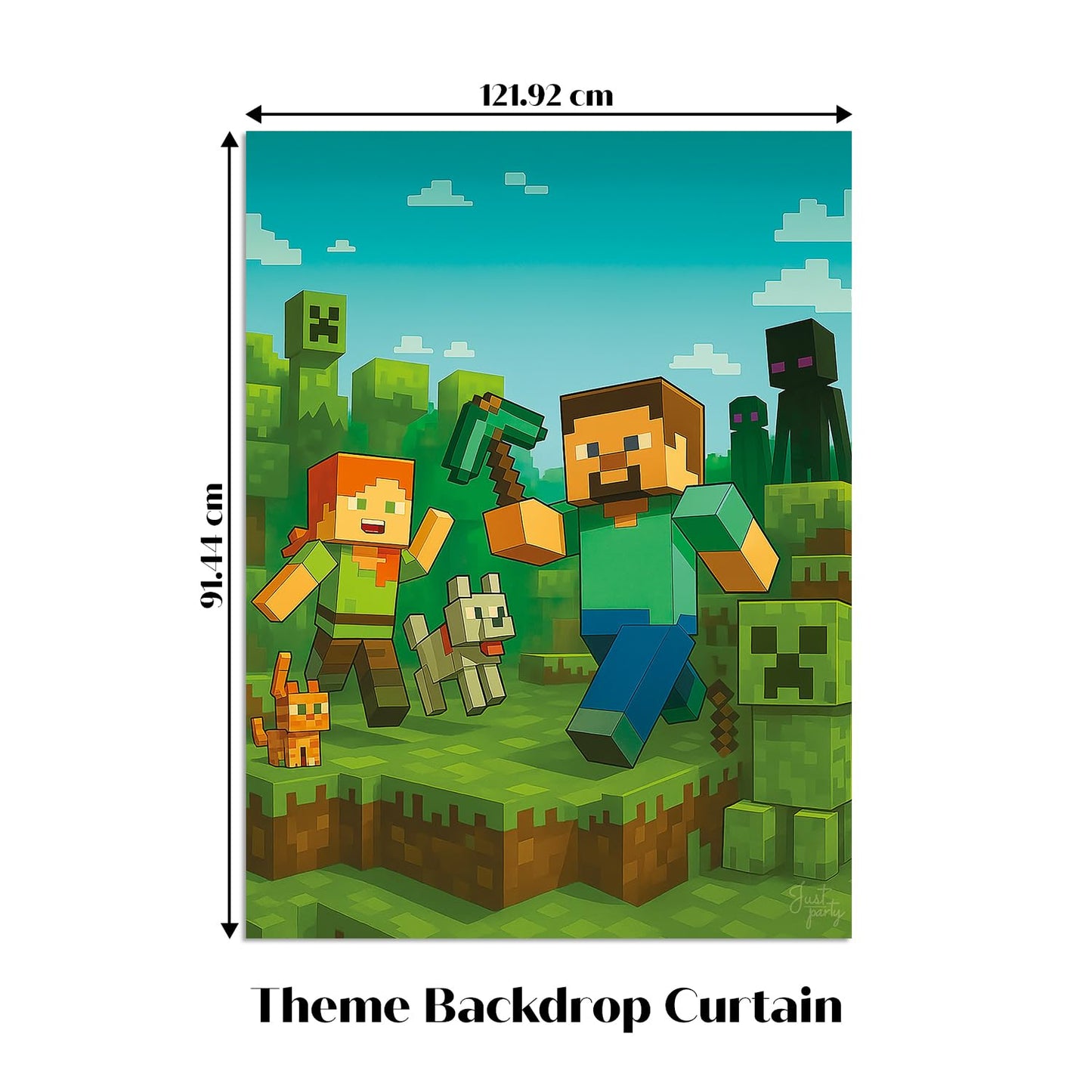 Just Party Mining Theme Party Decoration - 100 pcs Happy Birthday Decoration Kit for Kids