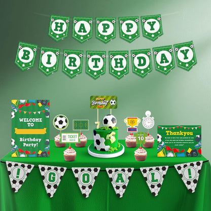 Just Party Football Theme Party Decoration - 37 pcs Happy Birthday Decoration Kit for Kids