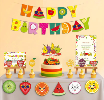 Just Party Fruits Theme Party Decoration - 37 pcs Happy Birthday Decoration Kit for Kids