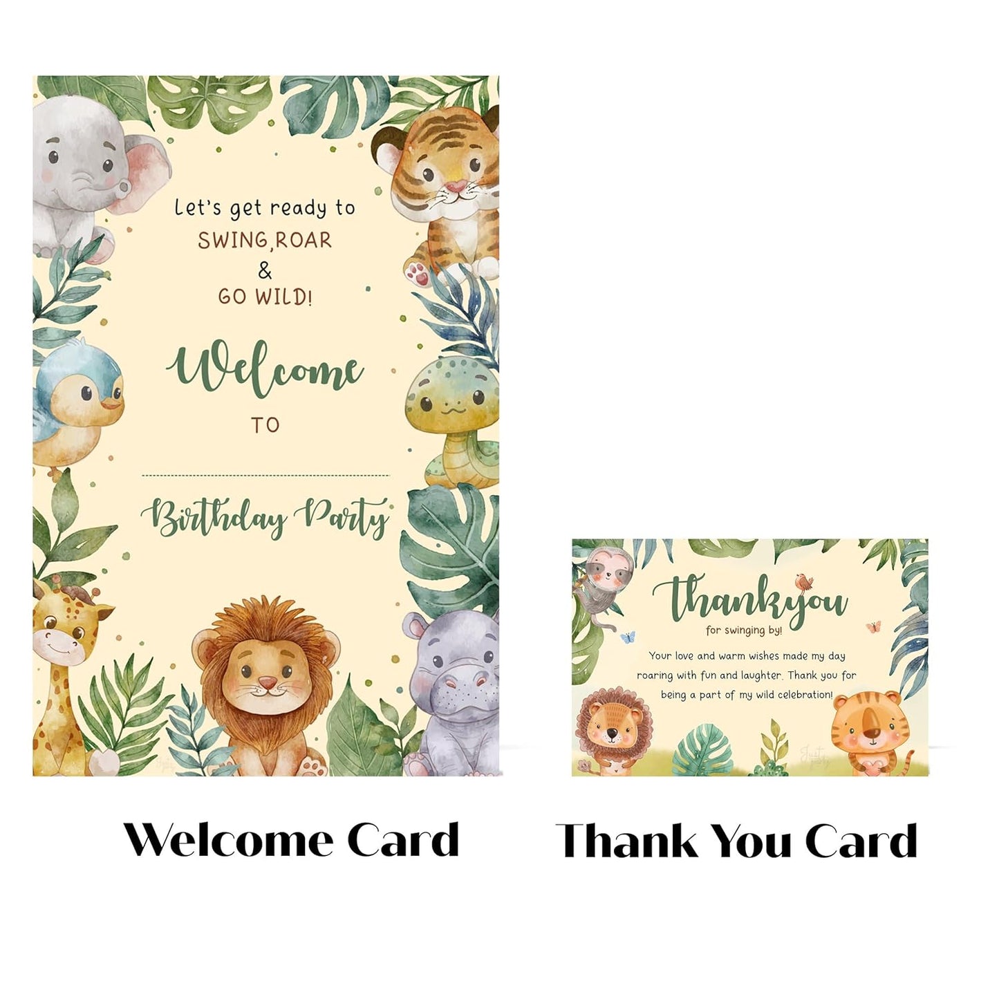 Just Party Jungle Theme Party Decoration - 37 pcs Happy Birthday Decoration Kit for Kids