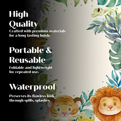 Just Party Jungle Theme Backdrop Curtain for Birthday