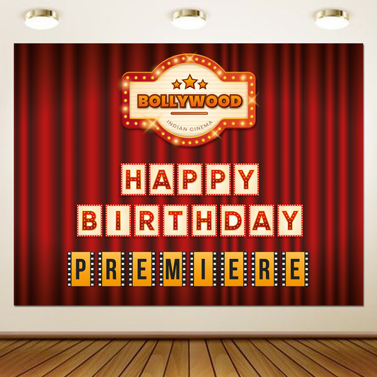 Just Party Bollywood Movie Night Theme Backdrop Curtain for Birthday
