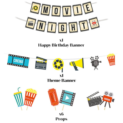 Just Party Bollywood Movie Night Theme Party Decoration - 99 pcs Happy Birthday Decoration Kit for Kids
