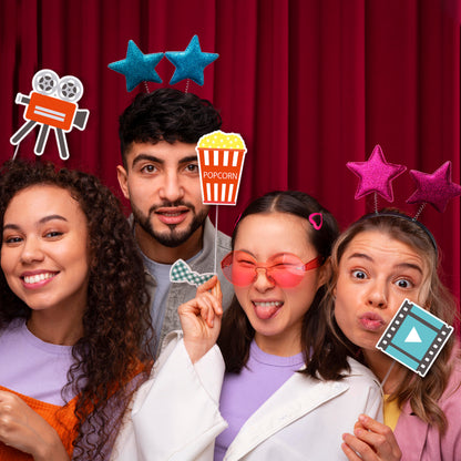 Just Party Bollywood Movie Night Theme Cake Topper & Photo Props / Muffin Toppers