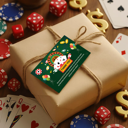 Just Party Casino Theme Thank You Cards for Return Gift (Pack of 10)