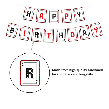 Just Party Casino Theme Happy Birthday Banner
