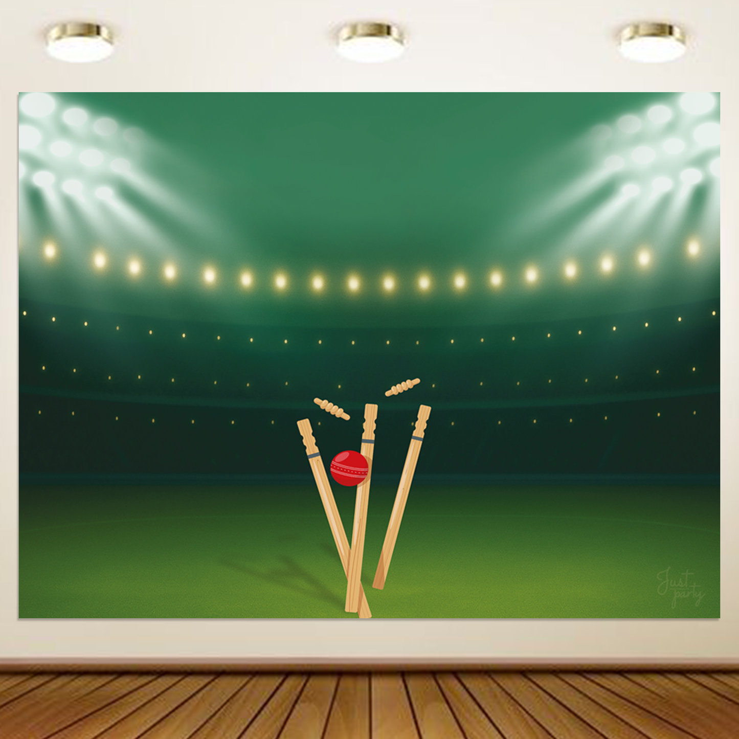 Just Party Cricket Theme Backdrop Curtain for Birthday
