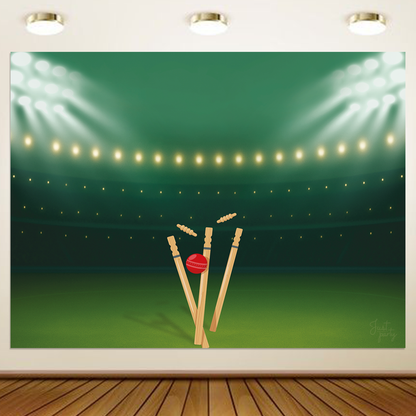 Just Party Cricket Theme Backdrop Curtain for Birthday