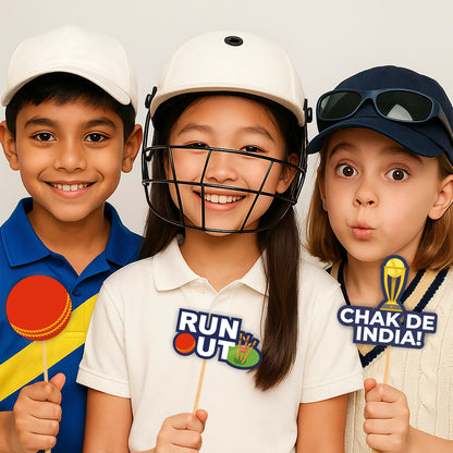 Just Party Cricket Theme Cake Topper & Photo Props / Muffin Toppers