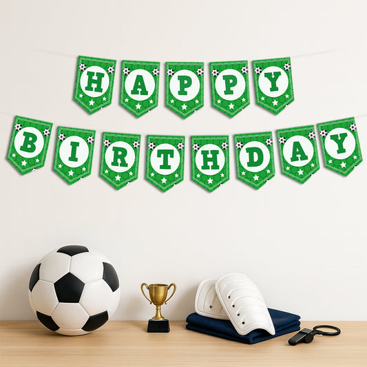 Just Party Football Theme Happy Birthday Banner