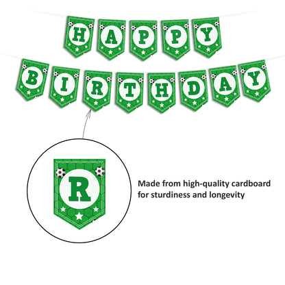 Just Party Football Theme Happy Birthday Banner