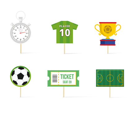 Just Party Football Theme Cake Topper & Photo Props / Muffin Toppers