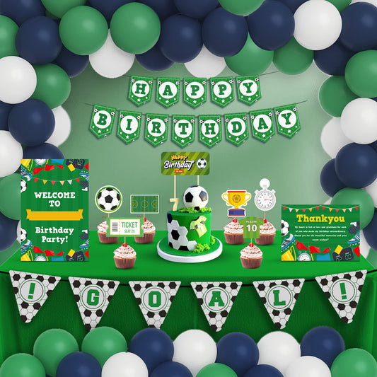 Just Party Football Theme Party Decoration - 99 pcs Happy Birthday Decoration Kit for Kids