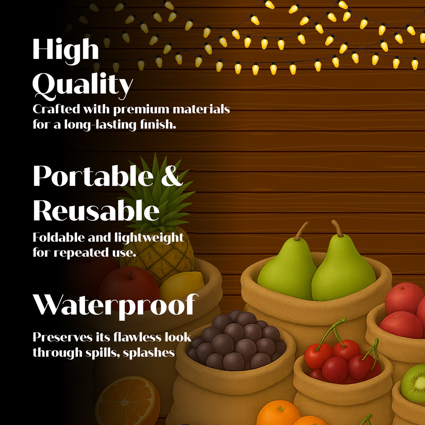 Just Party Fruits Theme Backdrop Curtain for Birthday