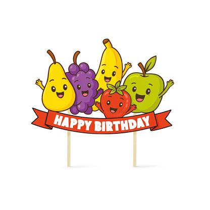 Just Party Fruits Theme Cake Topper & Photo Props / Muffin Toppers