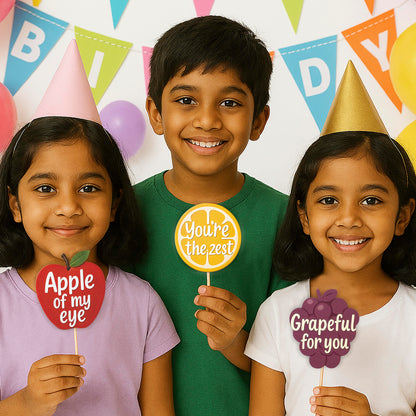 Just Party Fruits Theme Cake Topper & Photo Props / Muffin Toppers