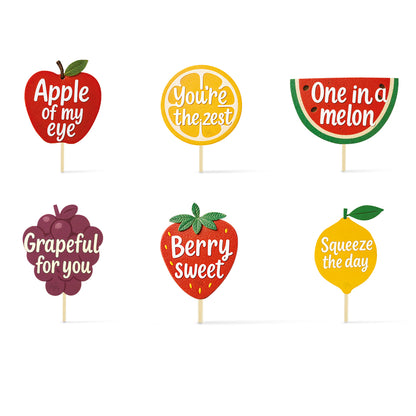 Just Party Fruits Theme Cake Topper & Photo Props / Muffin Toppers