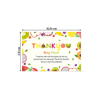 Just Party Fruits Theme Thank You Cards for Return Gift (Pack of 10)