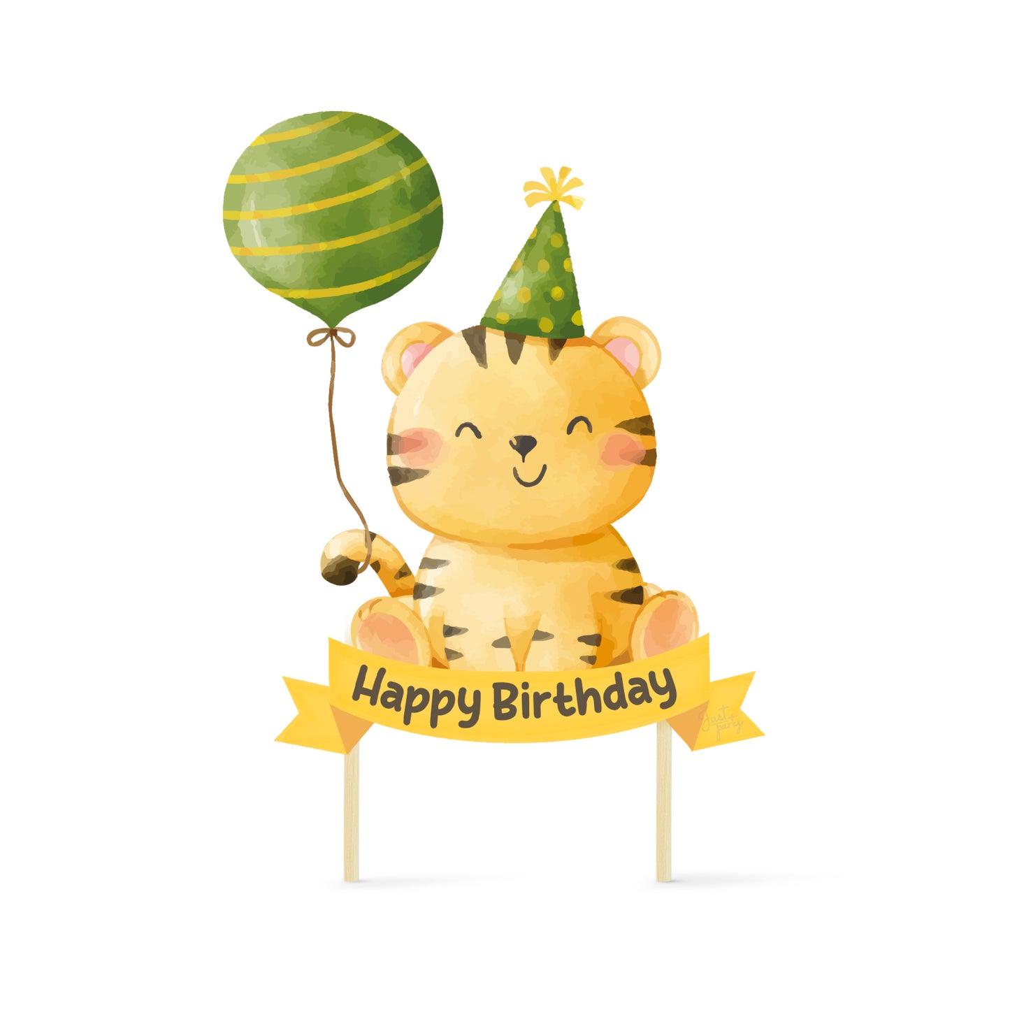 Just Party Jungle Theme Cake Topper & Photo Props / Muffin Toppers