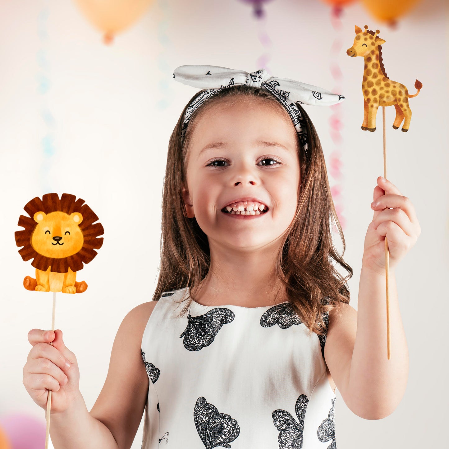 Just Party Jungle Theme Cake Topper & Photo Props / Muffin Toppers