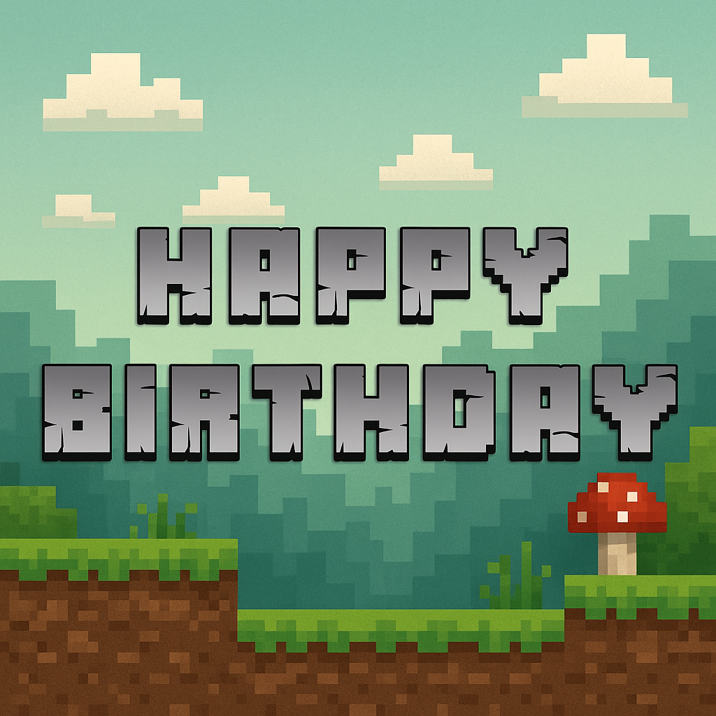 Just Party Mining Theme Happy Birthday Banner