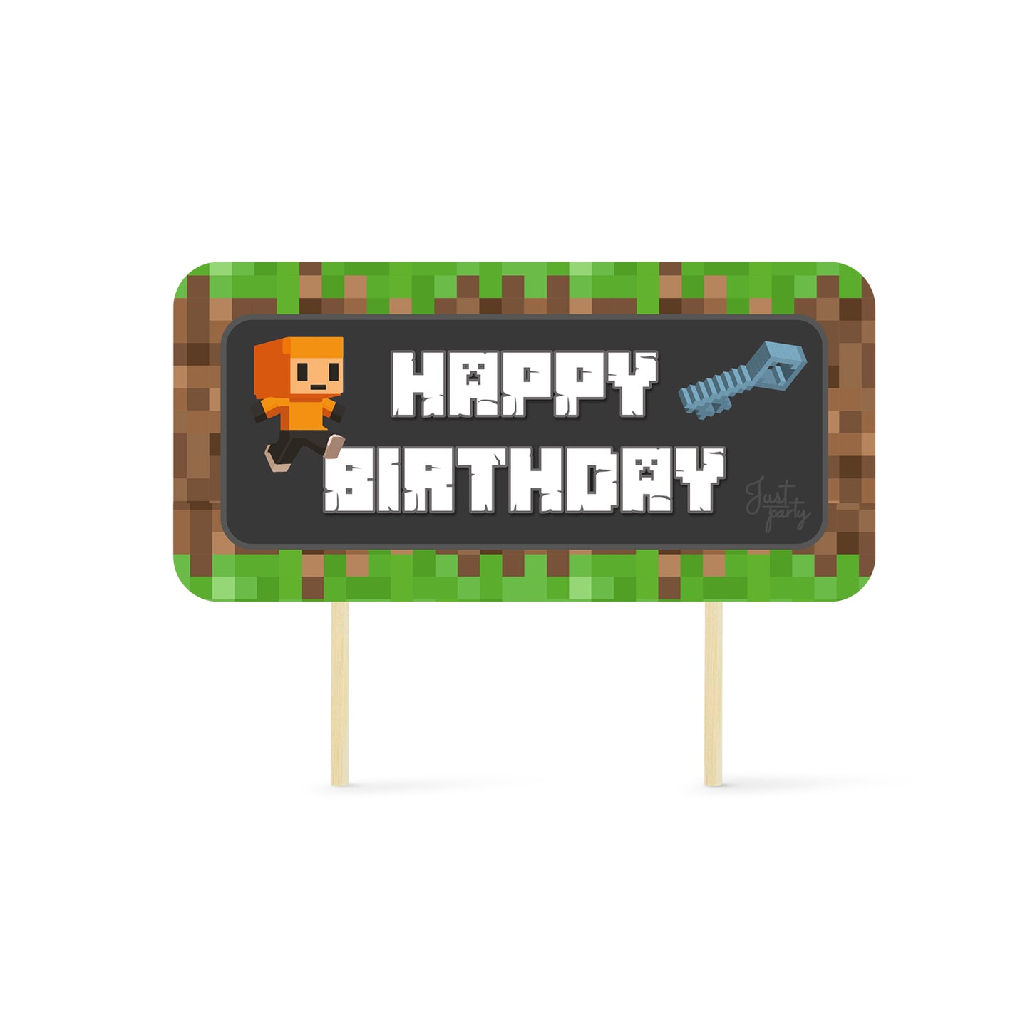 Just Party Mining Theme Cake Topper & Photo Props / Muffin Toppers