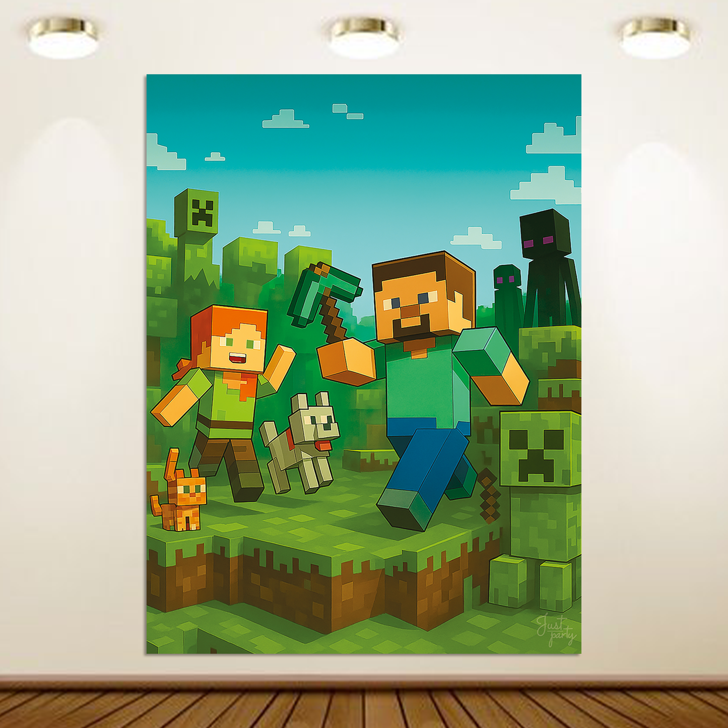 Just Party Mining Theme Backdrop Curtain for Birthday